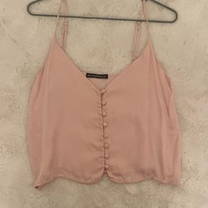 Brandy Melville pink button up tank top